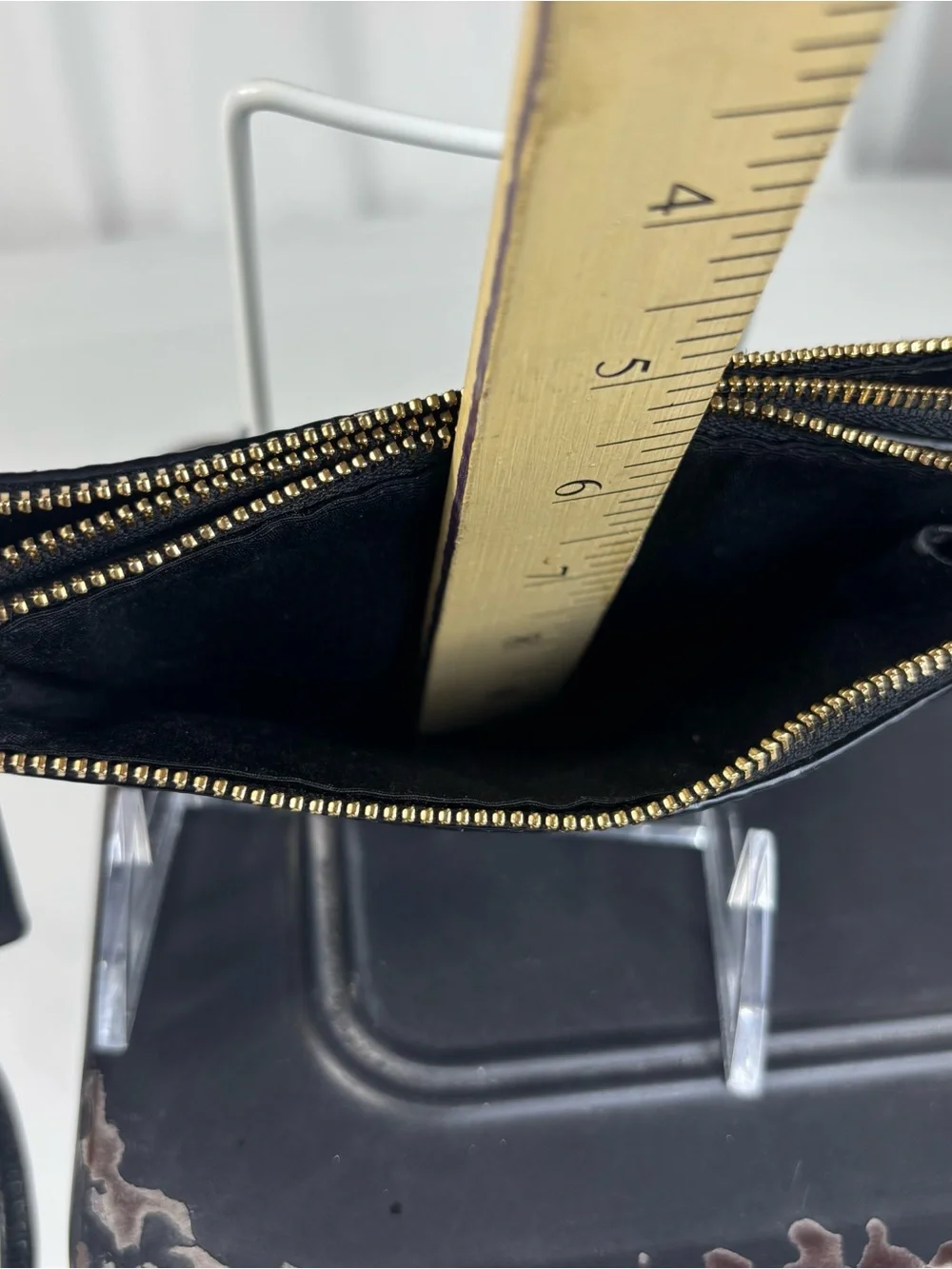 Coach Black Pebbled Leather Double Zip Wristlet Wallet